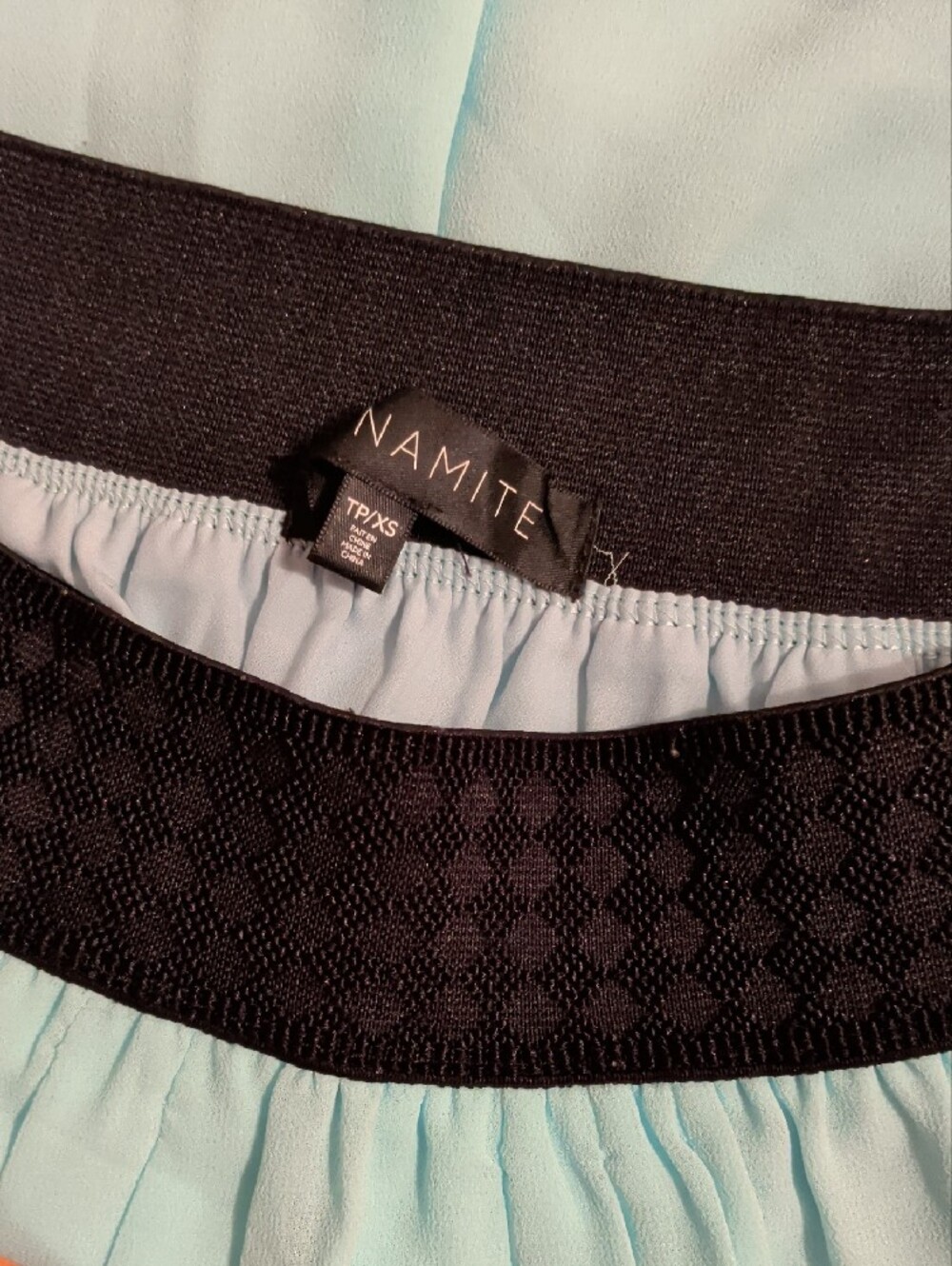 Light Blue Skirt with Black Waistband - Picture 3 of 3